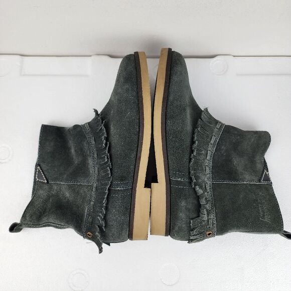 Coolway Grey Suede Fringe Ankle Boot Booties Boho Comfort Shoes Size 8 - Picture 9 of 14